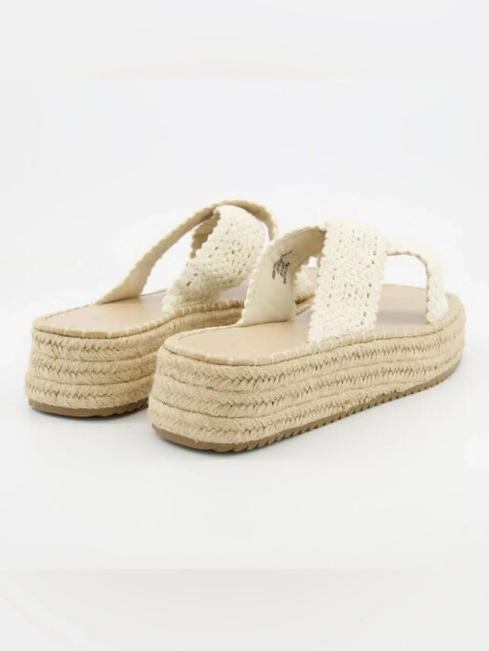 ASOS Jazlyn Wide Fit Flatform Mules Beige Size 10
